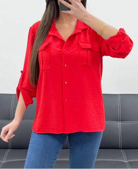 CAMICIA 2 TASCHE PE207 ROSSO