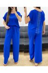 SET TOP IN PIZZO + PE0001 PANTALONE BLU ROYAL