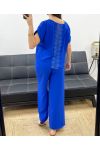 SET TOP IN PIZZO + PE0001 PANTALONE BLU ROYAL