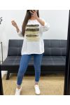 LOOSE VISCOSE FLOCKING TOP PE0400 WHITE