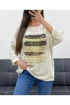 LOSSE VISCOSE FLOCKING TOP PE0400 BEIGE