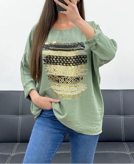 TOP AMPLE VISCOSE FLOCAGE PE0400 KAKI