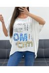 PE1368 LOOSE FLOCKING TOP WHITE