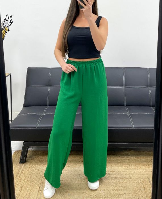 PANTALONE PE1667 FLUIDO VERDE