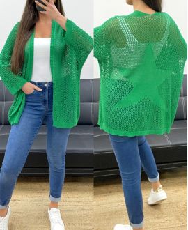 GILET IN MAGLIA STAR BACK PE1620 VERDE