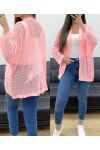 GILET MAILLE DOS ETOILE PE1620 ROSE