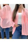 GILET MAILLE DOS ETOILE PE1620 ROSE