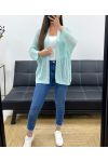 GILET MAILLE DOS ETOILE PE1620 VERT PASTEL
