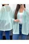 GILET MAILLE DOS ETOILE PE1620 VERT PASTEL