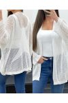 GILET MAILLE DOS ETOILE PE1620 BLANC