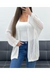GILET MAILLE DOS ETOILE PE1620 BLANC