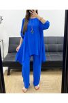 CONJUNTO DE 3 TÚNICAS + PANTS + CUELLO PE1638 ROYAL BLUE