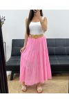 GONNA IN CHIFFON DI COTONE CON FODERA + GIROVITA PE1660 ROSA