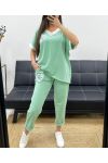 SET AMPIO T-SHIRT + PANTALONE ABBINATO PE2288 VERDE