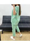 SET AMPIO T-SHIRT + PANTALONE ABBINATO PE2288 VERDE