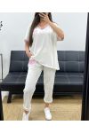 ENSEMBLE AMPLE T-SHIRT + PANTALON ASSORTI PE2288 ECRU