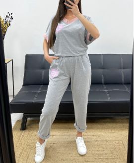 LOOSE SET T-SHIRT + MATCHING PANTS PE2288 GREY