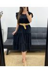 KLEID + GÜRTEL PE1653 SCHWARZ