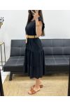 KLEID + GÜRTEL PE1653 SCHWARZ