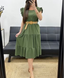 KLEID + GÜRTEL SS1653 KAKI