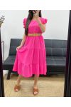 KLEID + GÜRTEL SS1653 FUSHIA