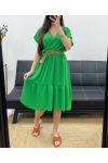 Kleid mit V-Ausschnitt SS1240 GRÜN