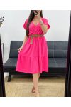 abito con scollo a V SS1240 FUSHIA