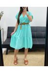 Kleid mit V-Ausschnitt SS1240 PASTELLGRÜN