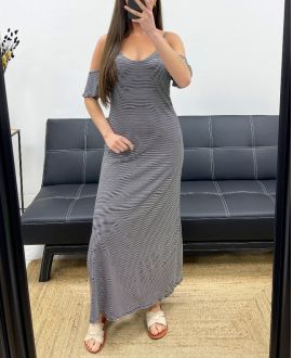 CZARNA DŁUGA SUKIENKA OFF THE SHOULDER 7817