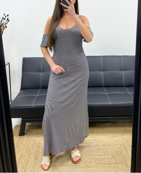 KLEID LANGE A SCHULTERN DENUDEES 7817 SCHWARZ
