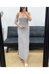 ABITO LUNGO CON SPALLE DENUDEE 7817 BIANCO