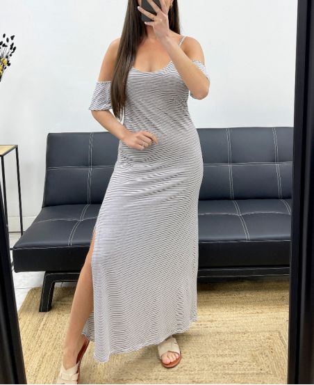 KLEID LANGE A SCHULTERN DENUDEES 7817 WEIß