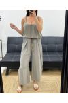 FLIESSENDE DRAPIERTE HOSE + GÜRTEL PE2259 TAUPE
