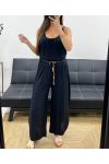 DRAPED FLUID TROUSERS + BELT PE2259 BLACK