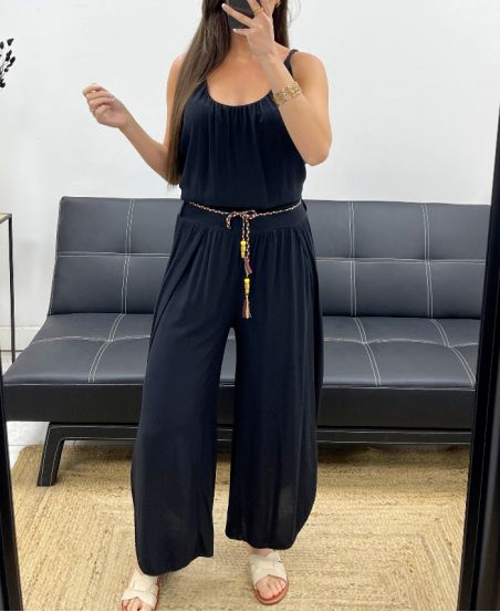 DRAPIERTE FLUIDHOSE + GÜRTEL PE2259 SCHWARZ