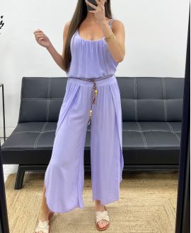 FLIESSEND DRAPIERTE HOSE + GÜRTEL PE2259 LILA