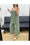 GEDRAPEERDE VLOEISTOF BROEK + RIEM PE2259 KAKI