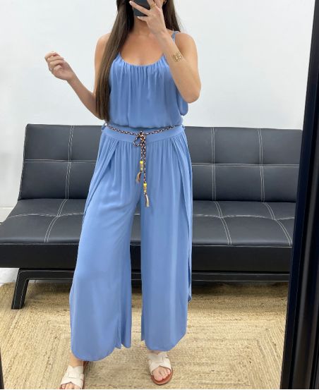 DRAPED FLUID TROUSERS + PE2259 BELT BLUE