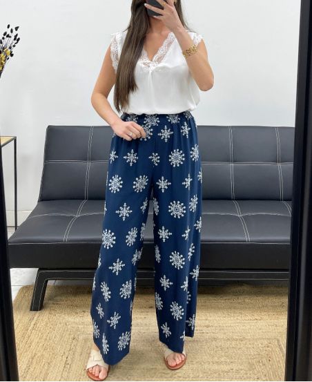PANTALONE RICAMATO PE2214 NAVY