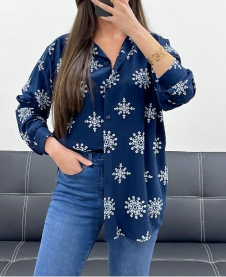 CAMICIA RICAMO PE2211 NAVY