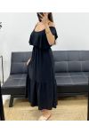 ROBE LONGUE A VOLANTS PE1645 NOIR