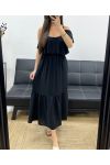 ROBE LONGUE A VOLANTS PE1645 NOIR