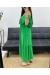 LANGES RÜSCHENKLEID SS1645 GRÜN