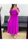 ROBE LONGUE A VOLANTS PE1645 MAUVE