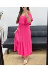 MAXI ABITO VOLANT SS1645 FUCSIA