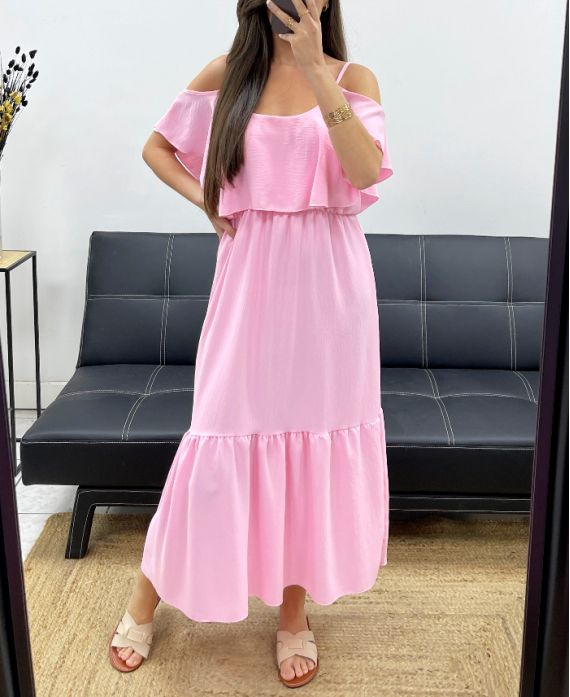 MAXI ABITO VOLANT SS1645 ROSA