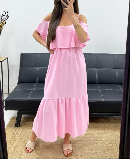 MAXI ABITO VOLANT SS1645 ROSA