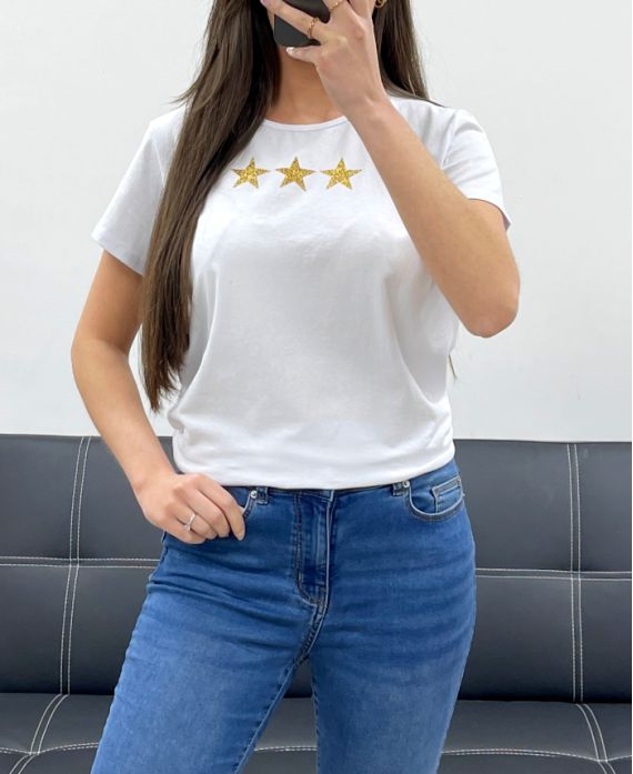 CAMISETA DE ALGODÓN ETOILE ORO PE2293 BLANCO