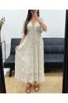 LANGES SPITZENKLEID "BOHEMIAN COLLECTION" PE2279 BEIGE