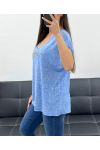 MELIERTES STERN T-SHIRT SS2297 BLAU